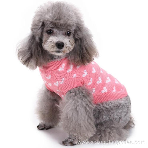 Latest Cute Pink Knitted Princess Style Dog Sweater